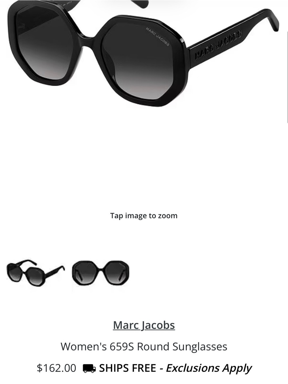 Marc Jacobs Blush Hexagon Oversized Sunglasses NEW - Picture 4 of 7